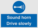 sound-horn-drive-slowly-warehousing-and-delivery-sign~